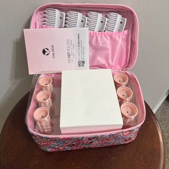Calista Ion Hot Rollers With Floral Case, New in Box - Picture 3 of 3